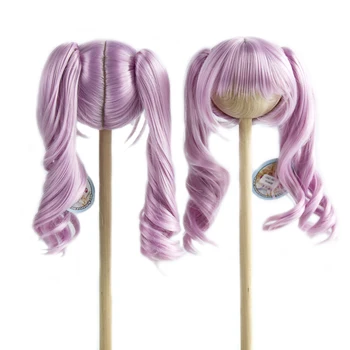 Кукольный Парик 1/3 Двойной Хвост Фиолетовый Мягкий Шелковый Парик из Волос для BJD/SD/Smart Doll/MSD/Minifee/Yosd Аксессуары для Кукол