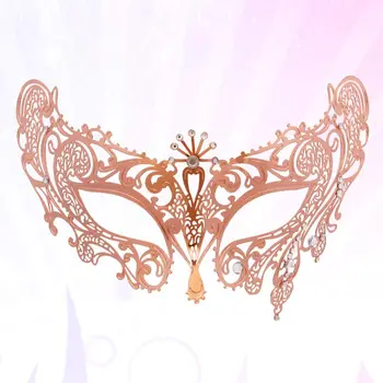Маскарадная маска, кружевная маска с бриллиантами для танцевальной вечеринки для девочек, женские вечерние принадлежности, Розовое золото, Бесплатная доставка