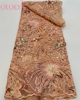 Мода 2023 Года, Французская Сетка, Вышивка, Блестки, Кружевная ткань, Африканская Нигерийская Кружевная ткань Для Свадебного платья