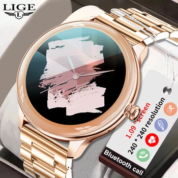 Модные смарт-часы LIGE 2023 Для женщин и мужчин с Bluetooth-вызовом, Водонепроницаемые часы, Спортивный трекер, Умные часы, Женские Мужские Reloj Mujer