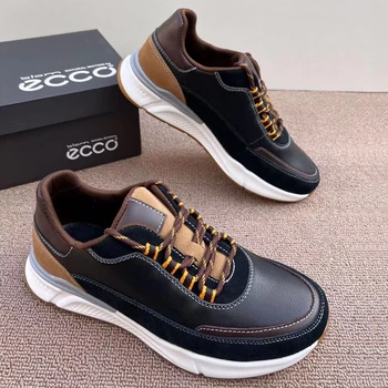 Мужская обувь для гольфа ECOO Biom Hybrid Без шипов, белая/черная, легкая и удобная кожаная Повседневная обувь