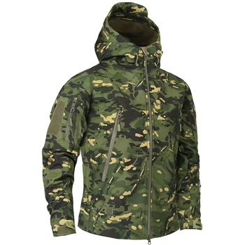 Мужские камуфляжные ветровки, Осенняя мужская Военная флисовая походная куртка, уличная армейская тактическая одежда