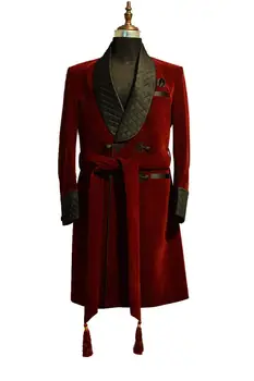 Мужской Бордовый вельветовый пиджак-блейзер, мужские костюмы, Смокинги жениха для официальной свадьбы, костюм содержит только один пиджак