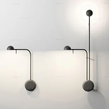 Настенный светильник с поворотным рычагом, современный минималистичный настенный светильник для кабинета, Прикроватная тумбочка, Дизайнерская модель гостиной, Черно-белый настенный светильник