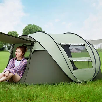 Непромокаемая палатка для кемпинга на 3-4 человека, Автоматическое открывание, Без здания, Простая в установке, Защита от ультрафиолета, Палатка для вентиляции пространства