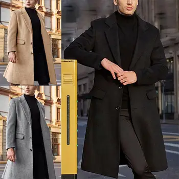 Новая британская мужская длинная ветровка, шерстяное пальто, мужское шерстяное пальто Wish