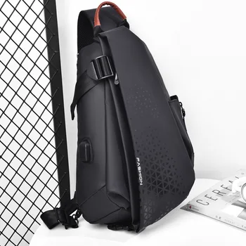 Новая модная крутая однотонная мужская нагрудная сумка оптом спортивного назначения Модная сумка через плечо для отдыха, сумка-слинг для пригородных поездок