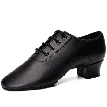 Новая мужская современная обувь Для латиноамериканских танцев, Обувь для бальных танцев, Обувь для квадратного танца, Обувь для занятий в помещении, Черная обувь для учителей
