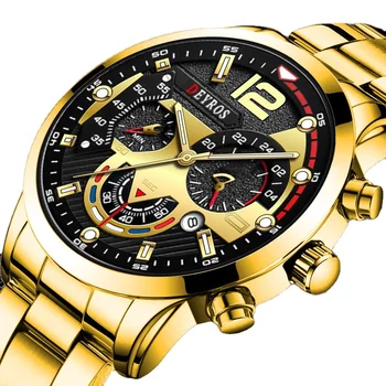 Новые модные мужские часы, водонепроницаемые мужские часы с календарем из нержавеющей стали, Роскошные светящиеся кварцевые часы, мужские спортивные часы