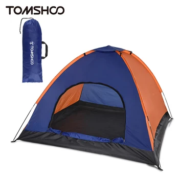 Походная палатка TOMSHOO на 3-4 человека, легкая походная палатка с дождевиком для семейного кемпинга, Пешего туризма, пляжной рыбалки