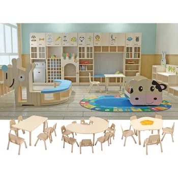 Продается Набор для Центра начальной школы Kid Modern Wood Child Pre School Дешевая Деревянная Мебель для детских садов