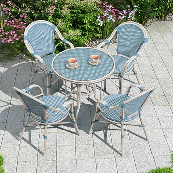 Садовый стол и стул, обеденный стол и стул на открытом воздухе, кофейня на открытом воздухе, внутренний двор, кресло для отдыха, балкон