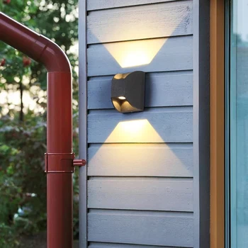 Светодиодный настенный светильник, наружный водонепроницаемый IP65, настенный светильник для сада на крыльце и для спальни, прикроватное украшение, светильник для освещения, алюминий