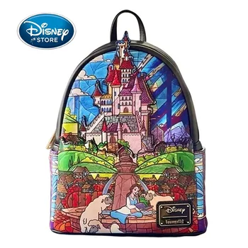 Серия Disney Princess Castle Belle, женские сумки на ремне с двойным ремешком, Женский рюкзак из искусственной кожи с принтом 