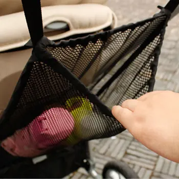 Сетчатый карман для детской коляски, органайзер для хранения подгузников для детской коляски, держатель сумки, подвесные аксессуары для колясок большого размера