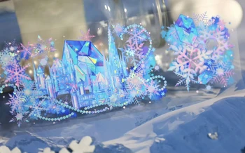 Сказочный Снежный замок-Кристально-голубой Планировщик скотча для домашних животных 