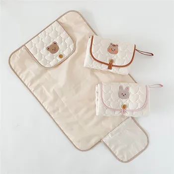 Складной Детский коврик для смены подгузников, Водонепроницаемые детские принадлежности для новорожденных, Постельное белье, чехол для смены подгузников