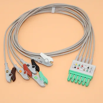 Совместим с MS14560 MS14559 Drager-Siemens single pin Monolead 5 wire для Multimed Plus MS20093 Leadwire имеет зажим/защелку