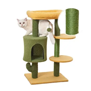Стойка для лазания по кактусовым кошкам, кошачье гнездо, кошачье дерево, интегрированная стойка для кошек, стойка для царапин, трамплин, принадлежности для игрушек для домашних кошек
