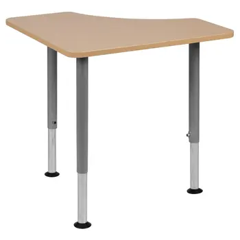 Треугольный письменный стол для студентов Natural Collaborative (регулируется от 22,3 