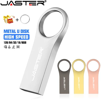Флэш-накопители JASTER Metal USB 2.0 64 ГБ с Бесплатным пользовательским логотипом, Серебряное Кольцо, флеш-накопитель 32 ГБ, Карта памяти из Розового золота, 16 ГБ, Высокоскоростной U-диск