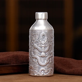 Чашка здоровья из стерлингового серебра 999 пробы, серебряный подарок Xianglong Rui general, портативный автомобиль для мужчин и женщин, все серебряные бутылки для воды