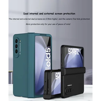 Чехол-петля для Samsung Galaxy Z Fold5 Z Fold 4 3/25g Складной чехол-петля с передним стеклом Жесткий корпус
