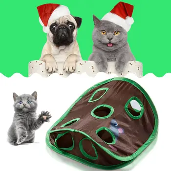 Экологичная игрушка для кошек, игрушка-туннель для кошек с отверстиями для мыши, прочные принадлежности для домашних животных для тренировки интеллекта, забава в прятки, прочная игрушка для кошек