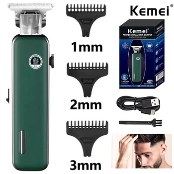 Электрическая машинка для стрижки волос Kemei, Светящаяся мощная бесшумная машинка для стрижки волос, Мужская Бритва, Триммер Для мужчин, профессиональный парикмахер